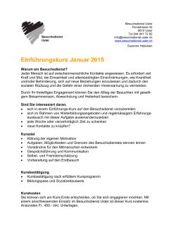 Einführungskurs Januar 2015 - Besuchsdienst Uster