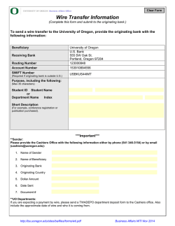 Wire Transfer Information - Business Affairs