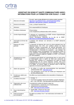 informations pour la formation voie duale &ndash; 2 ans