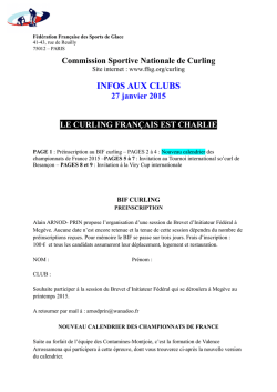 Infos aux clubs du 27 janvier 2015