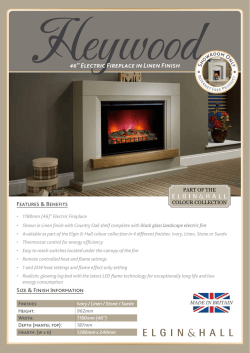 Heywood 46&rdquo; Electric Fireplace in Linen Finish