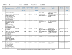 IGM No. Date Vessel Name - Federal Board of Revenue