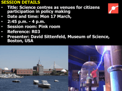Science centres as venues for citizen sparticipation in