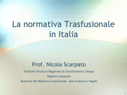La normativa trasfusionale in Italia