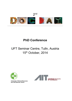 PhD Conference UFT Seminar Centre, Tulln, Austria 15th