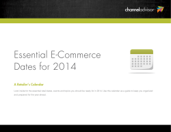 Essential E-Commerce Dates for 2014