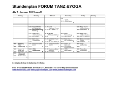 Stundenplan - Brigitte Stemmler Forum Tanz & Yoga