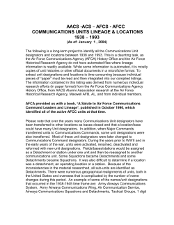 aacs -acs b afcs - afcc communications units lineage