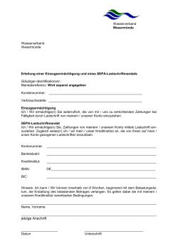 Einzugsermächtigung SEPA [PDF] - Wasserverband Wesermünde