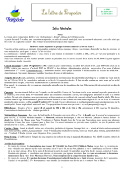 Infos G&eacute;n&eacute;rales