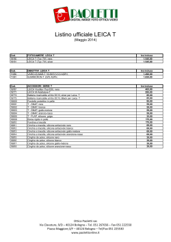 Listino Leica T maggio 2014