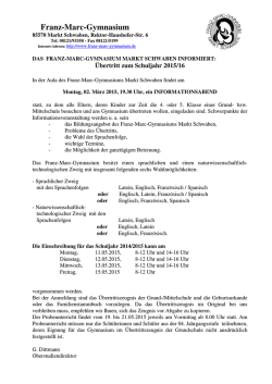 Informationsabend - Franz-Marc-Gymnasium