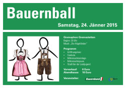 Bauernball Samstag, 24. Jänner 2015