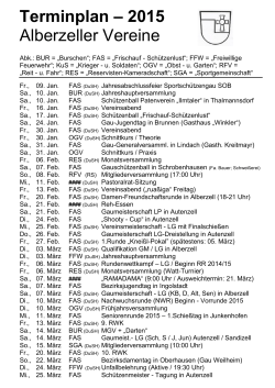 Alberzeller Vereinskalender 2015 - Schützenverein Frischauf