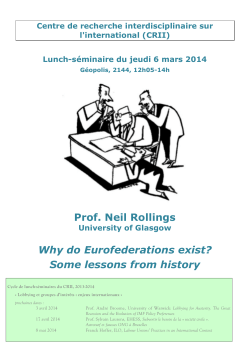 Prof. Neil Rollings Why do Eurofederations exist? Some