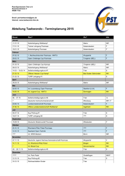 Terminplanung 2015 - Taekwondo - PST Trier eV