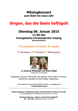 Singen, das die Seele beflügelt - Susanne Mössinger