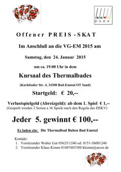 Jeder 5. gewinnt &euro; 100,-- - Thermalbad-Buben