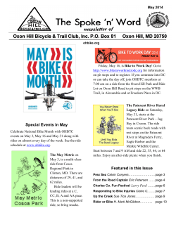 Special Events in May Featured in this Issue