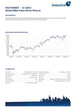 FACTSHEET - Global M&A Index (Price Return) 9.1.2015 - Solactive