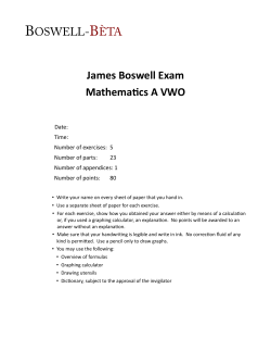 BOSWELL-BÈTA James Boswell Exam Mathema cs A VWO