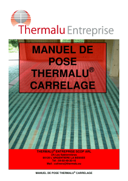 MANUEL DE POSE THERMALU CARRELAGE