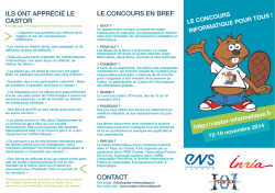 ils ont appr&eacute;ci&eacute; le castor le concours en bref contact
