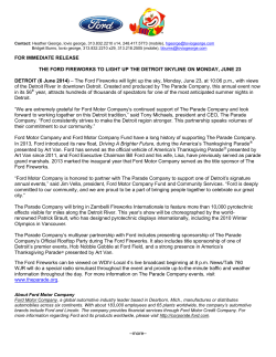 FORD FIREWORKS PRESS RELEASE