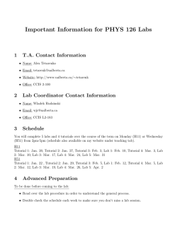 Important Information for PHYS 126 Labs