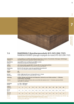 7.6 PANZERHOLZ (Kunstharzpressholz) B15 / B25 (DIN - Sperrag