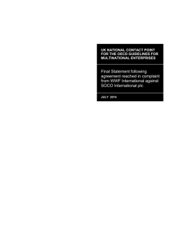 Final Statement following agreement reached in complaint