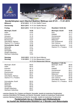 Fahrplan Biathlon 2015 - Biathlon Weltcup Oberhof