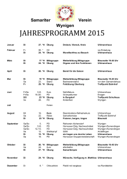 JAHRESPROGRAMM 2015
