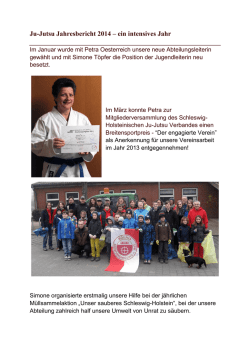 Ju-Jutsu Jahresbericht 2014 &ndash; ein intensives Jahr - Ju-Jutsu Team