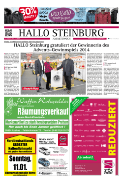 HALLO Steinburg gratuliert der Gewinnerin des Advents