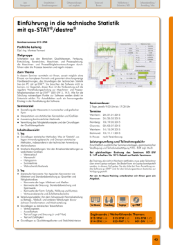 Einf&uuml;hrung in die technische Statistik mit qs-STAT&reg;/destra&reg;