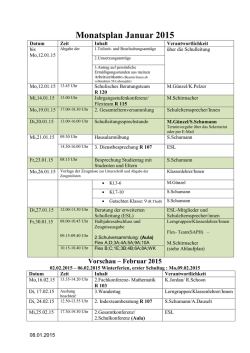 Januar 2015-Vorschau Februar 2015