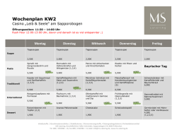 Wochenkarte Casino Leib & Seele Sapporobogen - MS-Weitblick