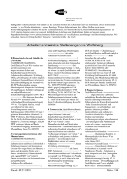 Arbeitsmarktservice Stellenangebote Wolfsberg - AMS