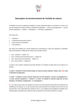 &Eacute;chelle de valeurs - Label Qualit&eacute; FLE