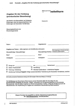 4.8.0 Formular Angaben über Vorbezug - Kanton Solothurn