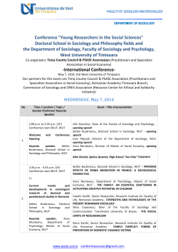 Conference "Young Researchers in the Social Sciences" Doctoral