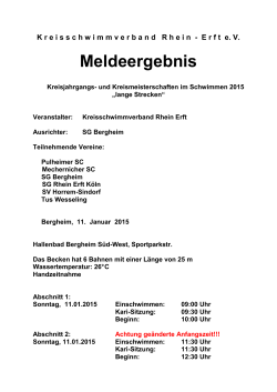 Meldeergebnis Kreismeisterschaften lange Strecke - SG Bergheim