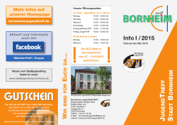 Info I / 2015 - Bornheimer JugendTreff