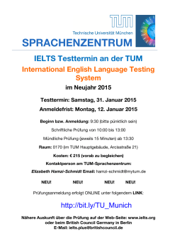 Montag, 12. Januar 2015 - Sprachenzentrum TUM