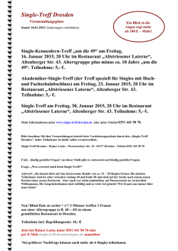 geht es zum aktuellen Veranstaltungsplan! - beim Single Treff Dresden