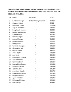 sample list of treated snake bite victims and cost