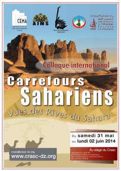 International Colloquium Saharan Crossroads Views from the