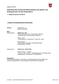 Aufstellung über bestehende Mietverhältnisse der - Salzlandkreis