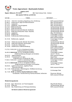 Stundenplan und Kursinfos - Tiroler Jägerverband